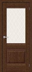 Дверь Прима-3 / Цвет Brown Dreamline / Стекло White Сrystal / Двери Браво