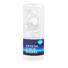 Закрытая рельефная насадка Crystal sleeve snakes в виде змеи с усиками - 14 см. - 