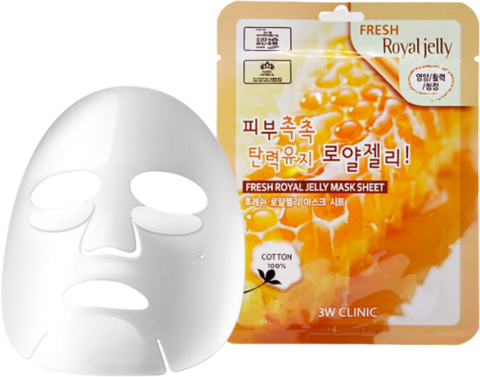 3W CLINIC Fresh Royal Jelly Mask Sheet маска с маточным молочком