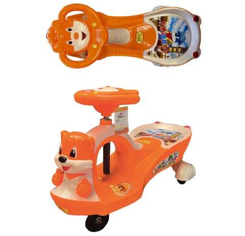 Каталка Everflo Чудо Машинка Smart car (движется за счет вращения руля) 70см+ Оранжевая