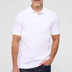 Поло мужское Eterna Slim Fit 2225-G16P-00 белое, короткий рукав