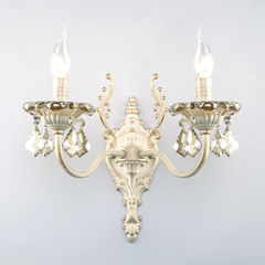 Настенный светильник 3281/2 белый с золотом / тонированный хрусталь