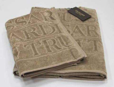 Набор полотенец 2шт Trussardi Overlogo 002 Sand бежевый