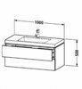 Duravit L-Cube LC6928O5353 Тумба под раковину, Duravit, L-Cube, ширина, мм-1000, глубина, мм-480, высота, мм-500, тип установки-подвесной, форма мебели-прямоугольная, раковина-есть, количество раковин-1, форма раковины-прямоугольная, вырез под смесит