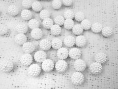 Бусины пришивные ежевика, d 10 мм, ~ 144 шт, белый