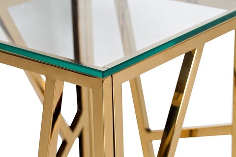 Стол журнальный высокий Garda Decor прозрачный-золотой 47ED-FS015GOLD