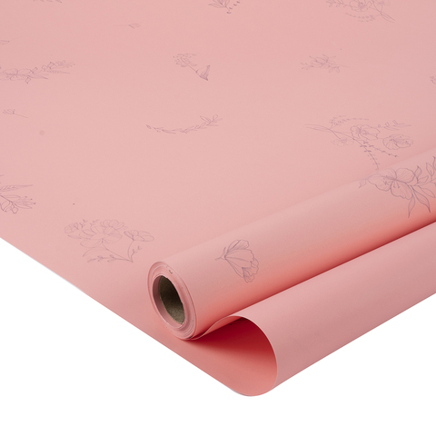 Упаковочная пленка/для цветов, Матовая, Эстетика, Розовый персик, 0,58*10 м