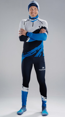 Раздельный лыжный гоночный комбинезон NordSki Premium Deep Blue White 2020