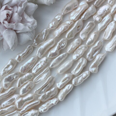 Жемчуг натуральный барочный, палочки, 16,7-26,3 мм, 1 нить, Ж035