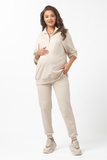 Спортивный костюм для беременных и кормящих 15682 светло-бежевый