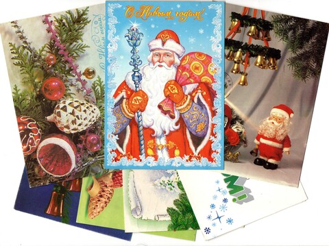 Подборка поздравительных открыток — 7 штук— разные художники — подписаны, без повторов, Россия 1991-2003 гг