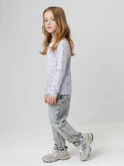 лонгслив  для девочки  КР 302880/сиреневый 3710 Н090 к647