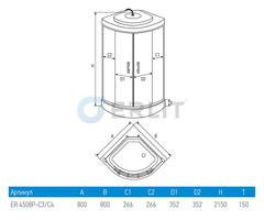 ДУШЕВАЯ КАБИНА ERLIT ER4508P-C4 80x80x215