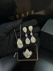 Колье из серебра 925 пробы с подвеской капля цвет шампань