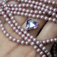 Хрустальный жемчуг, оттенок "PurpleAsh", шар 4мм, улучшенное перламутрово-сатиновое покрытие