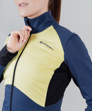 Премиальный костюм для лыж и зимнего бега Nordski Hybrid Pro Blue/Yellow W женский