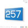Номер на дверь 257, табличка на дверь для офиса, квартиры, кабинета, аудитории, склада, голубая 120х70 мм, Айдентика Технолоджи
