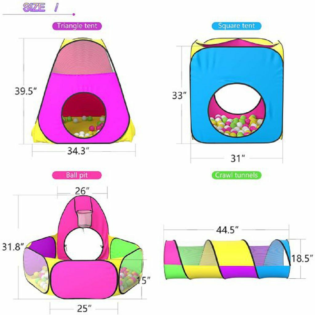 Детская Палатка для игр (комплект 2 палатки , 2 тоннеля , манеж) размер  270х270х90см) 200996968