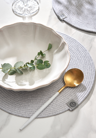 Декоративная салфетка 30см Luxberry Boho светло-серая