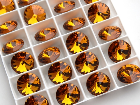 Риволи 14мм Topaz. Swarovski 1122