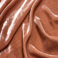 Ткань бархат  шелковый лососевый цвет 3189