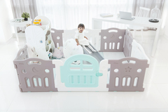 Ifam Большой детский манеж Marshmallow Plus, серый/белый