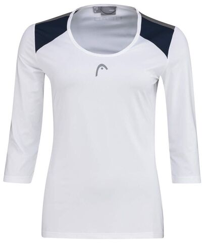 Женская теннисная футболкаHead Club 22 Tech 3/4 Shirt W - white/dark blue