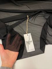 Дублерин эластичный клеевой (плотность 42гр/м2) (100%PE, Черный, 150, 130-150 градусов)