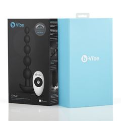 Черные анальные бусы с 3 моторами B-Vibe Cinco Anal Beads - 20,5 см. - 