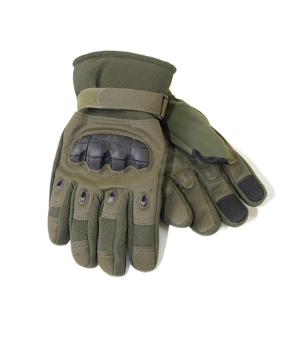 Перчатки стрелковые тактические утепленные с манжетой Soft Shell (олива)