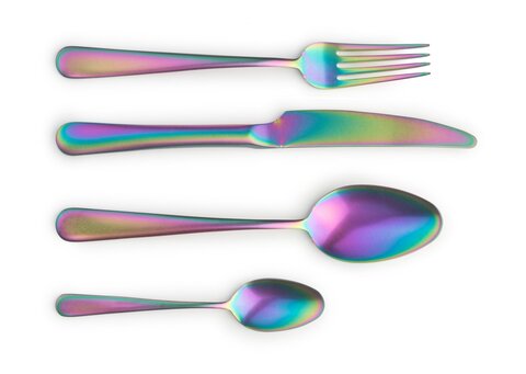 Набор столовых приборов 24 предмета Herdmar Luxor Rainbow 56 цвет радуги матовый