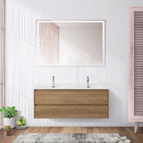 BelBagno KRAFT-1200-2C-SO-2-RGB KRAFT База под раковину подвесная с двумя выкатными ящиками для раковины с двумя чашами, Rovere Galifax Bianco, 1200x460x500, KRAFT-1200-2C-SO-2-RGB