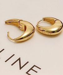 20130- Серьги-конго CELINE из латуни с позолотой (дутые) lux
