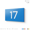 Табличка с номером 17 на дверь квартиры, для офиса, кабинета, аудитории, склада, голубая 120х70 мм, Айдентика Технолоджи