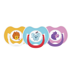 Соска-пустышка "Веселые животные", 0+ мес., латекс, симметричный сосок, кольцо (голубой)