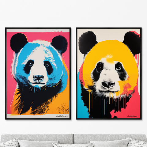 ArtNoMore - Набор из 2-х репродукций картин на холсте Vibe collection, Panda, 2024г.