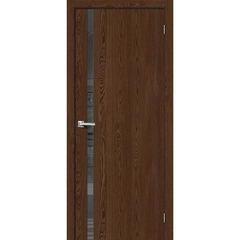 Купить Межкомнатная дверь экошпон Bravo-1.55 Brown Dreamline зеркало графит