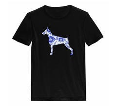 Футболка "Доберман из гжели"