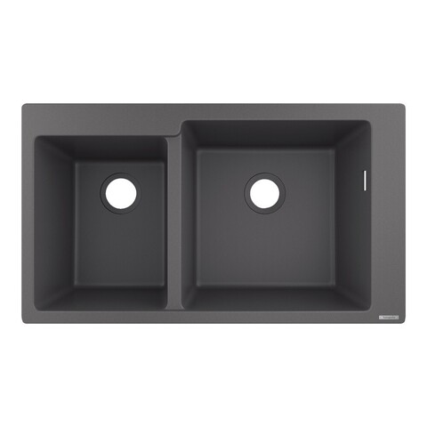 Hansgrohe S51 43317290 Мойка для кухни двойная встраиваемая сверху 88*41 см (серый камень)