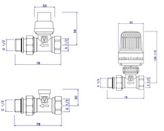 Valtec комплект терморегулирующего оборудования прямой 1/2