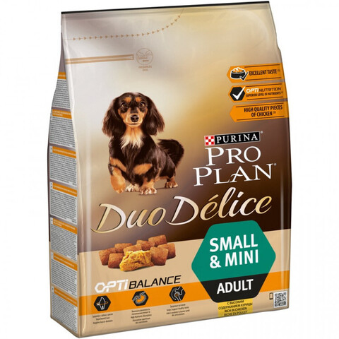 Pro Plan DUO DELICE сухой корм для взрослых собак мелких пород (курица) 2,5 кг