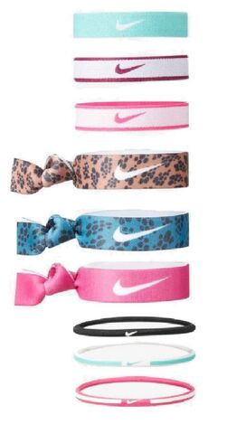 Повязка на голову Nike Ponytail Holders 9P - washed teal/sangria/active pink