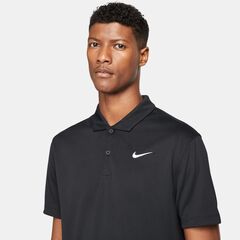 Поло теннисное Nike Men's Court Dri-Fit Solid Polo - black/white