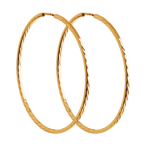 140068 - Серьги-конго из золота диаметр Ø35 мм
