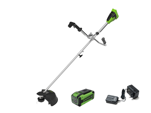 Триммер аккумуляторный Greenworks GD40BCB, 40V, 40 см, бесщеточный, с 1хАКБ 8Ач и ЗУ (2105707UH)