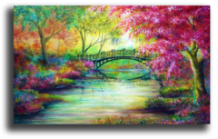 Постер "Мост в красочном лесу"
