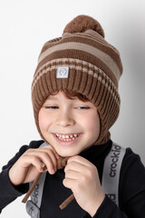 шапка  для мальчика  КВ 20307/ш/темно-бежевый