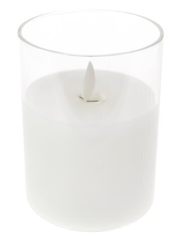 Светодиодная восковая LED свеча в прозрачном стекле 10 см