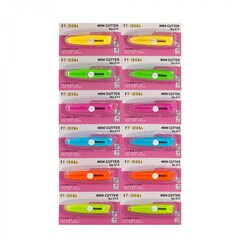 
          Нож канцелярский Alingar, 9 мм, детский мини, с механической фиксацией лезвия, цветной пластик. корпус 7.5 см, ассорти, неон, блистер