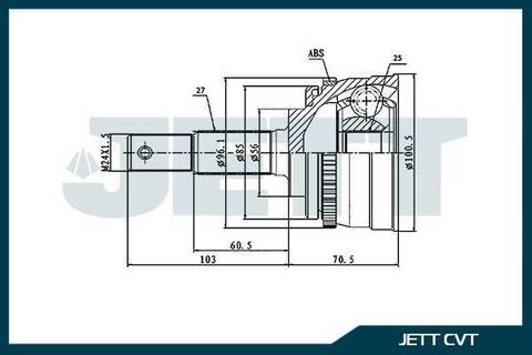 ШРУС внешний JETT V41-1062 ABS